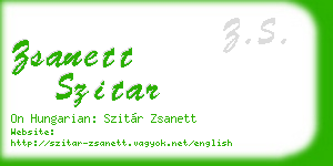 zsanett szitar business card